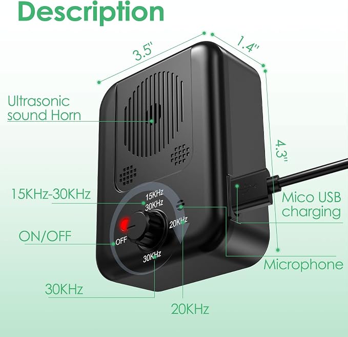 Ultrasonic Anti Barking Device for Dogs, 55ft Dog Barking Control Device with Dual Frequencies 3 Modes, Safe Anti Barking Device for Dogs Indoor Outdoor Humane Bark Control Device