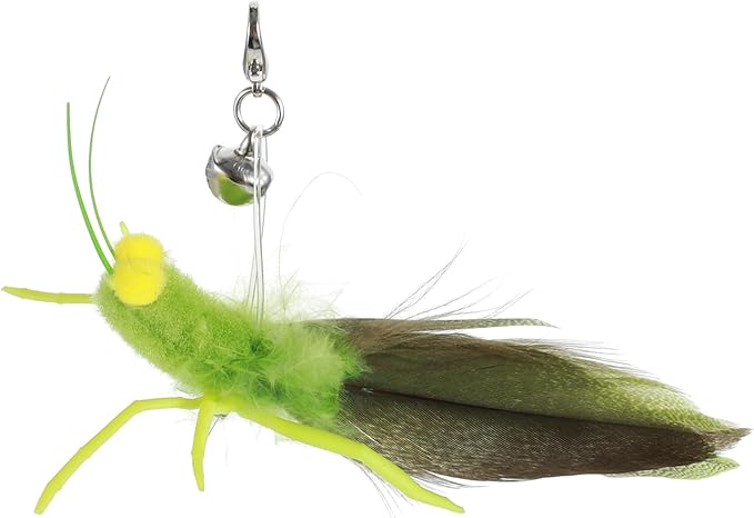 Ptwola Cat Feather Toys Refills 3 Pack Insects Grasshopper Cat Toy Wand Fun Replacement Feathers Small Cats Interactive Toys Hanging Toy Attachments for Indoor Kittens Cats Teaser Wand Accessory