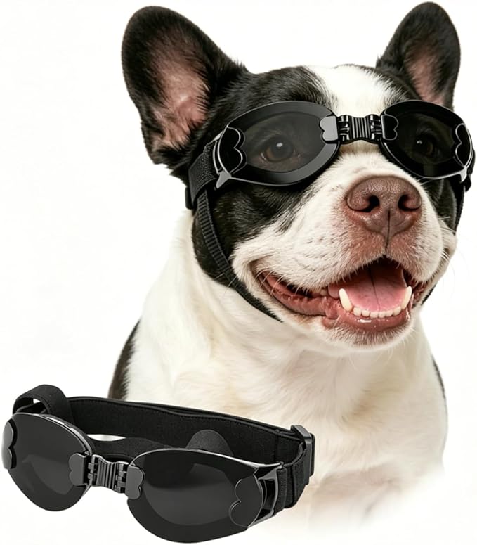 Dog Goggles Large Breeds, UV Protection Dog Sunglasses, Outdoor Activities Hiking/Camping Windproof Adjustable Doggy Glasses for Medium to Large Pet Eyewear