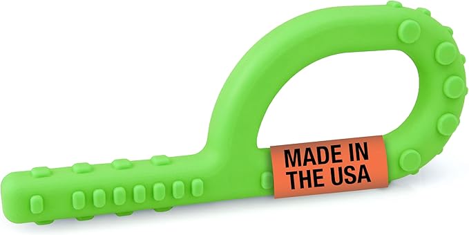 ARK Textured Grabber® Sensory Chew - Firm Oral Motor Fidget for Kids & Adults with Autism, ADHD, SPD, Anxiety - Helps with Focus and Self-Regulation - XT for Medium Firmness - Lime Green