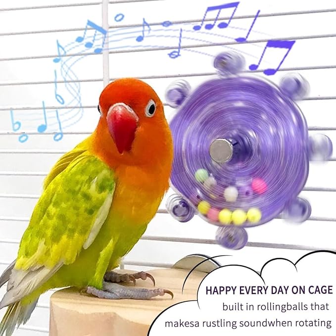 Budgie Toys, Parakeet Training Toy, Interactive Bird Educational Toy for Small Birds, Cockatiel Toys, Fun Parakeet Toys, Lovebird Toys, Quaker Parrot Toys, Bird Toys for Conures (Purple)