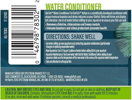 GloFish Water Conditioner Makes Tap Water Safe for Aquariums Betta Fish, 2 fl. oz, 2 FZ, Model Number: AQ-78302 (Pack of 2)