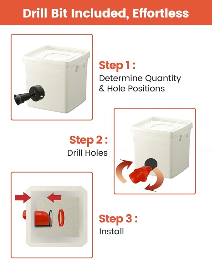[8 Pack] Aopchry Automatic Chicken Feeder (Red), Chicken Feeders No Waste Feed, Egg Shaped Thickened Design, Rain-Proof, Suitable for Various Poultry, with Mounting Hole Opener