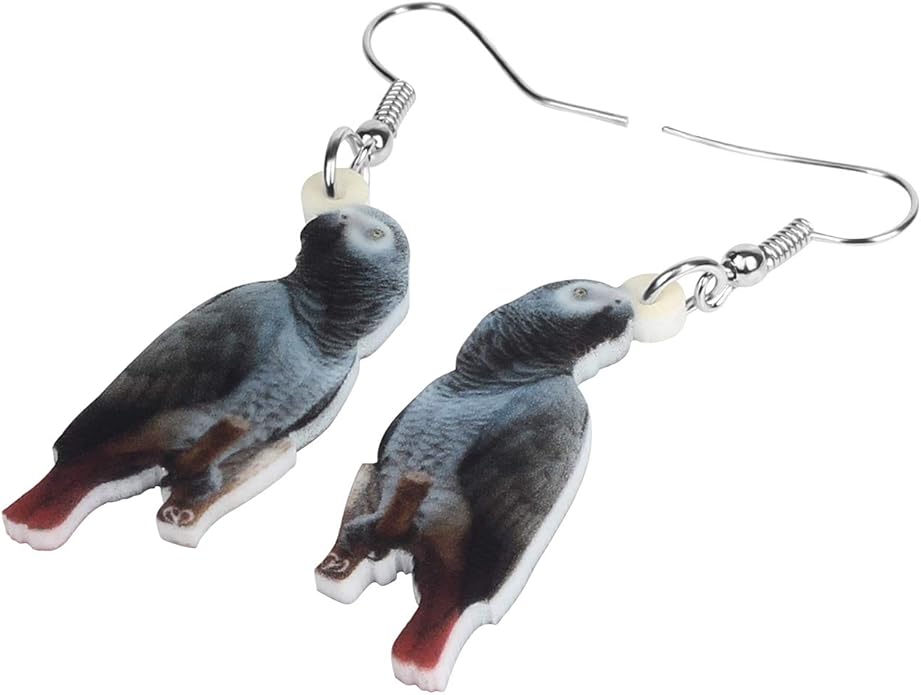 NEWEI Acrylic Cockatiel Gifts Cute Parrot Earrings Dangle for Women Bird Lovers Jewelry Ornament Charms