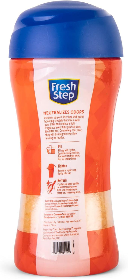 Fresh Step Cat Litter Crystals Deodorizer, Non Toxic Odor Neutralizing Crystals for Litter Boxes that Help Control Smells and Keep Home Areas Fresh, Summer Breeze Scent, 15 Ounce - 3 Pack