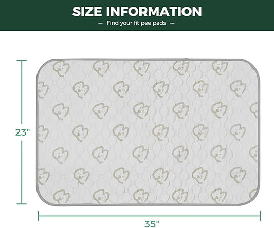 FXW Washable Pee Pads for Dogs, Puppy Pads with Super Absorbent, Specifically Designed for 36inch Cages, 23" x 35" Rectangle, Khaki, 2 Packs