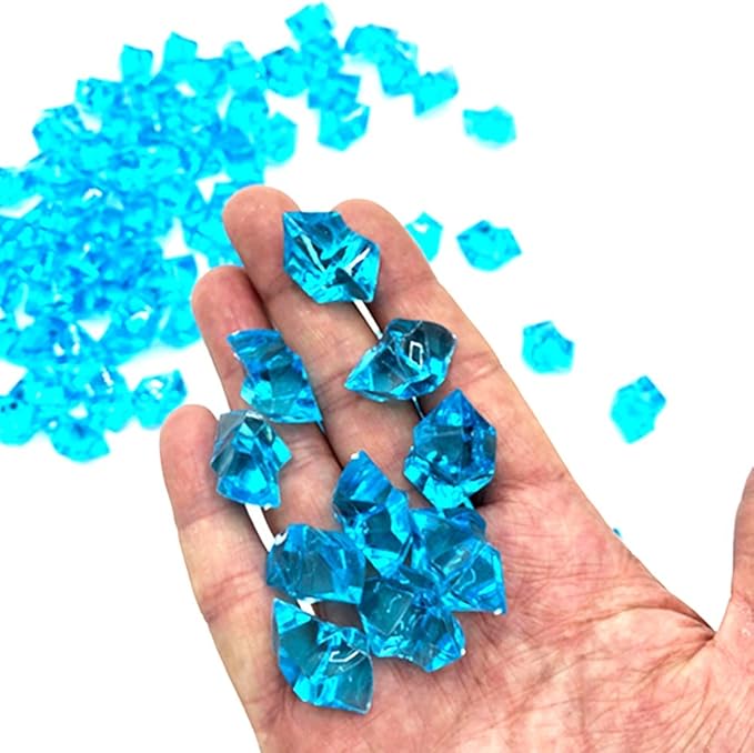 Ivie Colorful Crystal Stone Acrylic Glass Transparent Stone for Fish Tank,Aquarium,Terrariums,Vase,Plants,Garden Decoration (200grams) (blue-2)