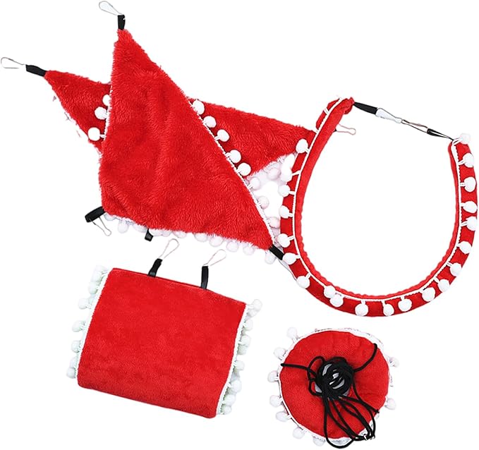 5 in 1 Ferret Rat Guinea Hammock and Warm Bed, Soft Cotton Guinea Pig Hideout Hammock Tunnel, Hanging Swing Cage Accessories for Hamster Sugar Glider Squirrel