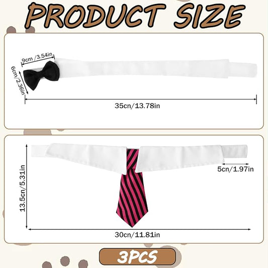 3 Pieces Dog Cat Bow Tie Adjustable Pet Neck Costume Puppy Pets Formal Necktie Collars Cat Dog Tie for Cats Small Puppy Grooming Accessories