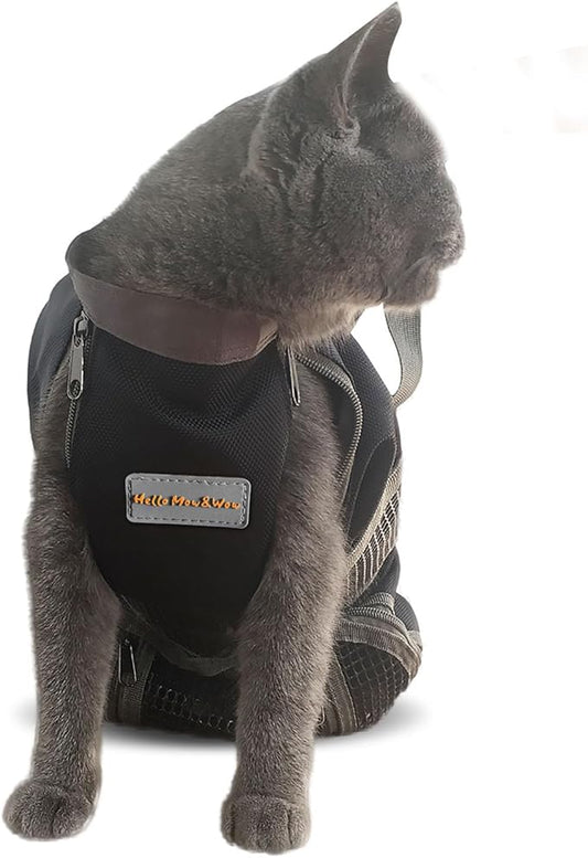 Cinf Cat Nail Clipping Cleaning Grooming Restraint Bag No Scratching Biting for Bathing Nail Trimming Injecting Examining(Black,S)
