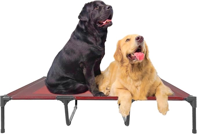 suddus Elevated Dog Bed Waterproof Outdoor, Portable Raised Dog Beds, Dog Cot Off the Floor, Dog Bed Easy Clean Indoor or Outdoor Use, X Large, Red