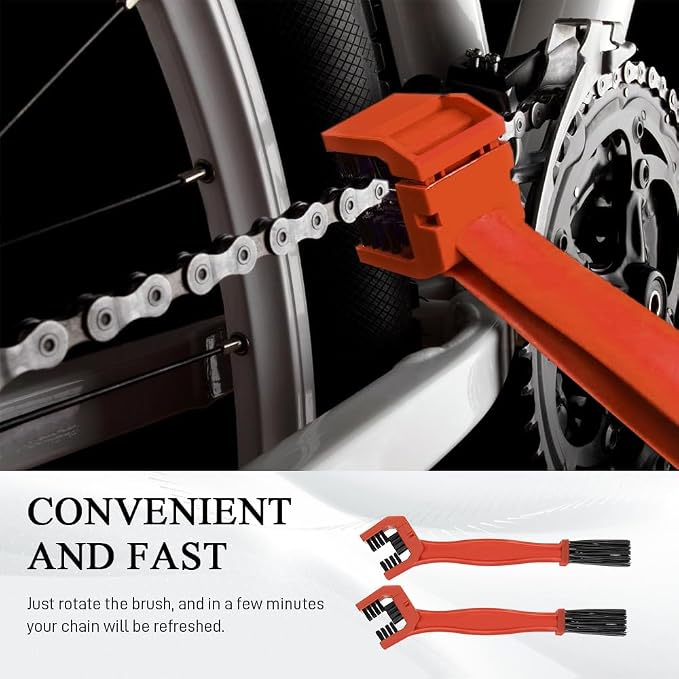 1 PCS Bike or Motorcycle Chain Washer, Motorcycle Chain Cleaning Kit, Motorbike Gear Dirt Stain Cleaning Brush, Bicycle Washer Cleaner Brush Tool for Bicycle Mountain Bike (Orange, 1PCS)