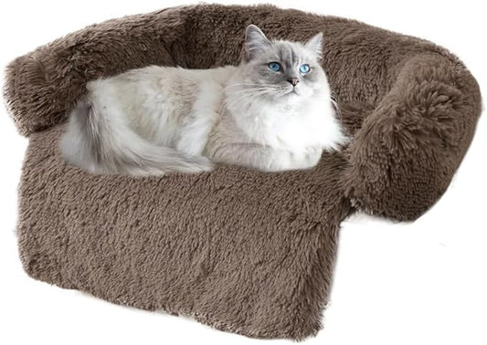 Tinaco Calming Dogs/Cats Bed Mats, Dog Pad Washable Removable Couch Cover, Plush Long Fur Mat for Pets, Waterproof Lining, Perfect for Small, Medium and Large Dogs and Cats (Desert Brown, 31"x23")