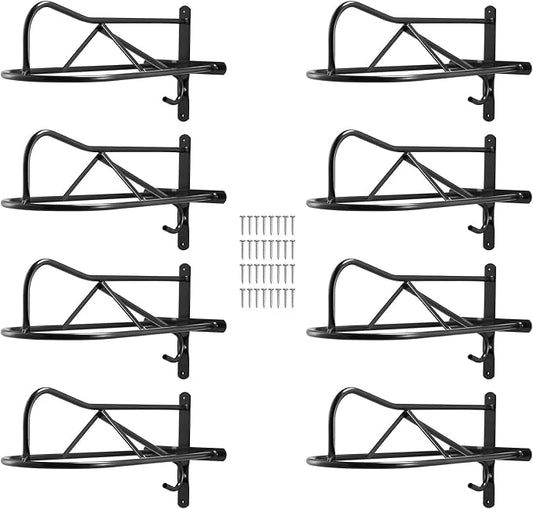 VEVOR Wall Mount Saddle Rack, 27.3 x 16.3 x 12.5 in, 8 Packs Horse Saddle Rack with Pad Bar, Portable Saddle Stand for English & Western Saddle, Horse Tack Storage for Equestrian Garden, Black