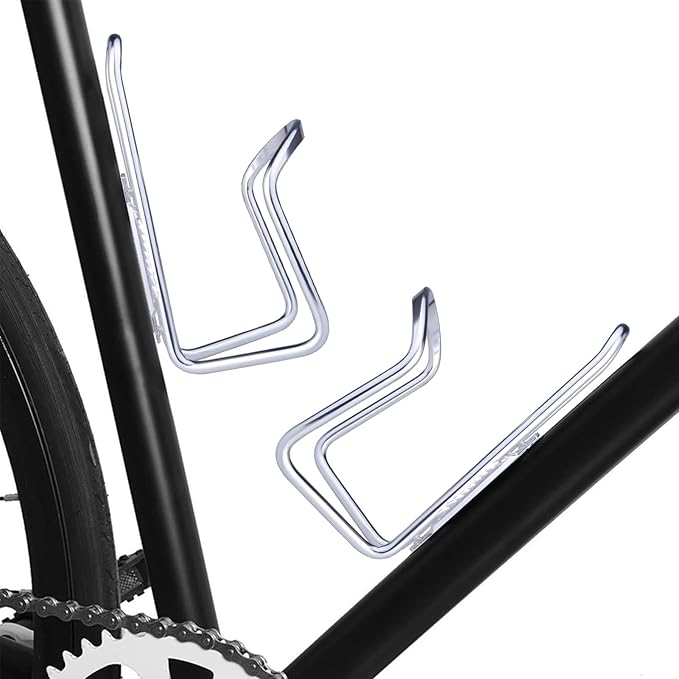 FiveBox Lightweight Aluminum Alloy Bicycle Water Bottle Cage Holder for Outdoor Activities (Silver)
