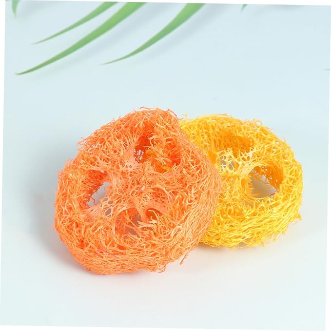 COLLBATH 6 Pcs Large Hamster Loofah Chew Lotus Root Slice Shape Pet Chewing for Rabbits and Small Animals Natural Molar Care Tools for Teeth Cleaning and Oral Health Random Color