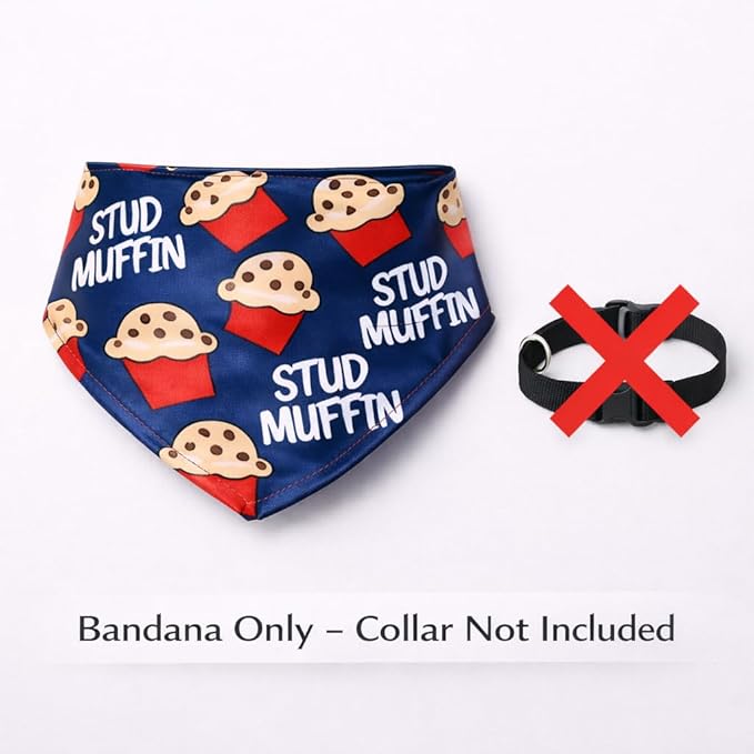 Luxury Satin Dog Bandana – Slip-On Collar Style, Premium Pet Scarf for Medium, Large & XL Dogs – Special Occasion Accessory (Collar Not Included) (Medium - Extra Large, Stud Muffin Luxe - Satin)