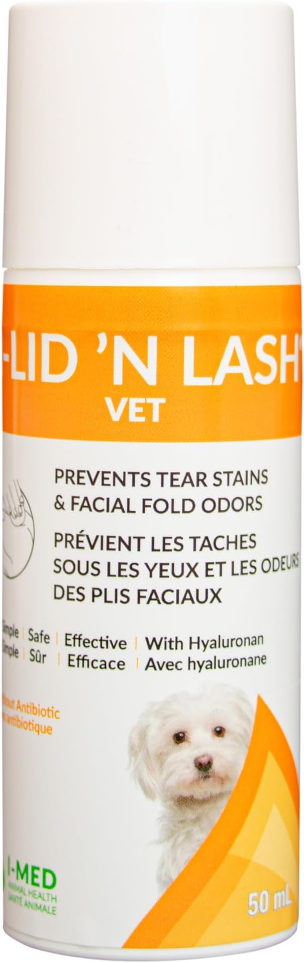 I-LID ’N LASH Vet Pump Pet Tear Stain Preventer for Dogs (50 ml) | Prevents Eye Tear Stains | Odor Eye Cleaner | Cats & Dogs Tear Stain Solution with Hyaluronic Acid | Non Antibiotic Eye Wash Solution