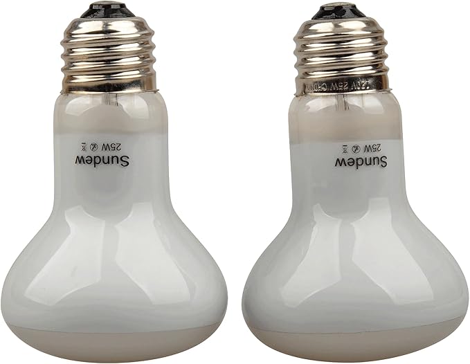 Sundew 2-Pack Reptile Heat Bulb, Dimmable Basking Spot Lamp for Reptiles & Amphibians, Daytime Heating Light for Bearded Dragon, Gecko, Lizard, Snake, Turtle - E26 Base (50, Watts)