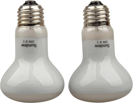 Sundew 2-Pack Reptile Heat Bulb, Dimmable Basking Spot Lamp for Reptiles & Amphibians, Daytime Heating Light for Bearded Dragon, Gecko, Lizard, Snake, Turtle - E26 Base (50, Watts)