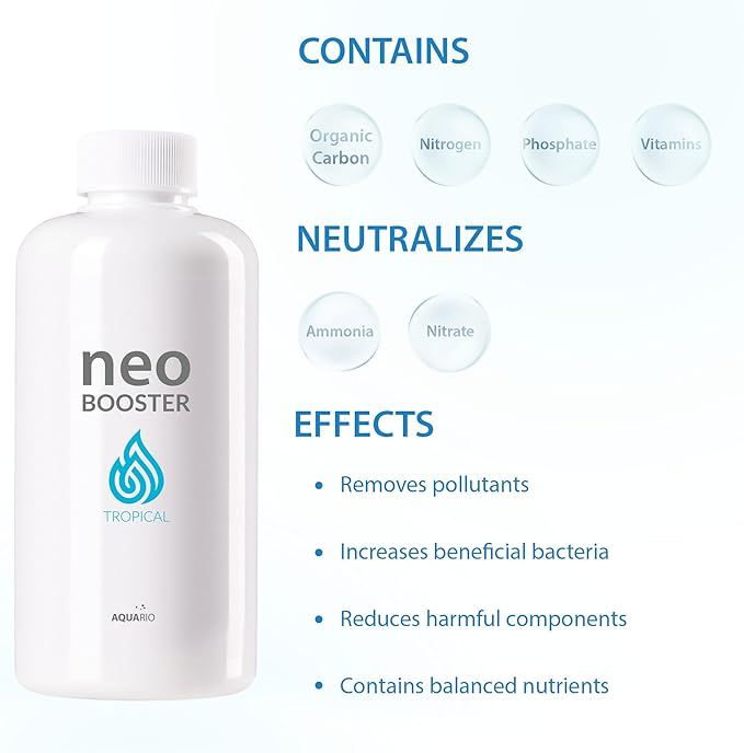 Aquario Neo Booster Tropical - Rapid Pollutant Removal, Shortens Filtration Cycle, Ideal for Planted Aquariums, All-in-One Aquarium Water Conditioner - Water Conditioner for Aquarium Tank - 1000ml