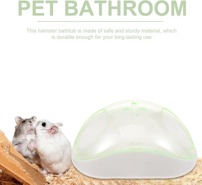 Ipetboom 1set Hamster Sand Bath Container Durable Hamster Bathtub for Small Pets for Guinea Pigs Gerbils Easy to Clean for Bathing Playtime Scoop Included