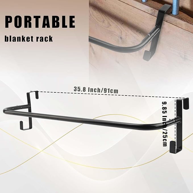 2Pcs Blanket Rack with Tack Rack,Portable Blanket Bar for Hanging Horse Blankets Pads Saddle Blankets,36 Inch