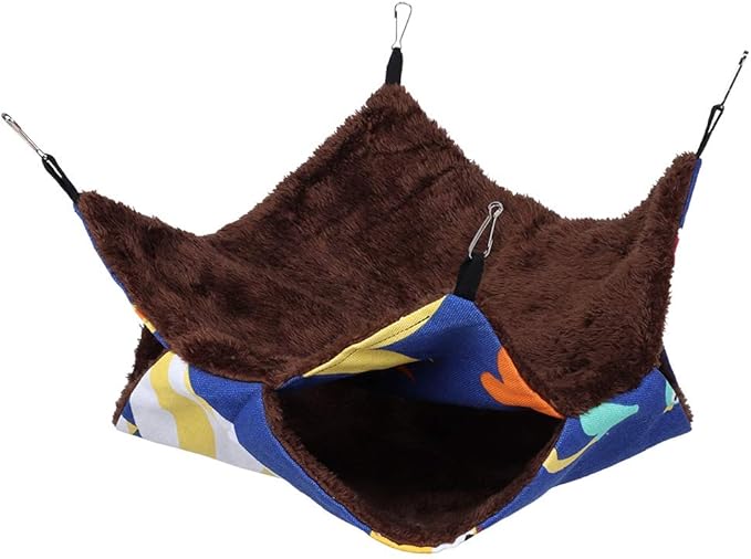 GLOGLOW Pet Hamster Hammock, Soft Velvet Cotton Sleeping for Hamsters and Small Pets, Warm Double Layers Hammock for Guinea Pigs and Ferrets (34 * 34) (*)