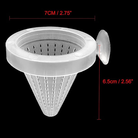 6PCS Aquarium Live Red Worm Feeding Cone Cup Plastic Frozen Brine Shrimp Fish Feeder for Aquarium Tank with Suckers, White,Red