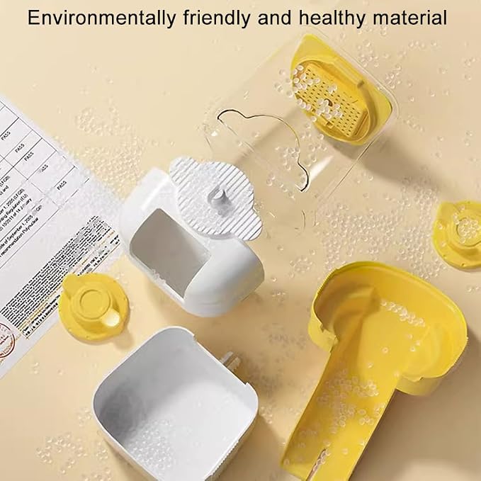Pet Dog Cat Hanging Automatic Feeders Drinking Bowls, Auto Gravity Rabbits Feeder No Drip Water Set, Cage Pet Feeding Bowls Dispenser for Cats Dogs Puppy, Rabbit (Yellow)