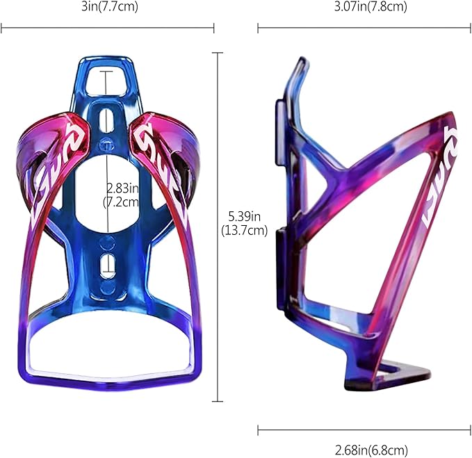 Suruid Bike Water Bottle Cage, Universal Bike Water Drink Holder Durable Ultralight Plastic Water Bottle Holder for Bicycle, Cycling Bottle Cages for MTB, Road Bike, Mountain Bike,2 Pack - Blue Purple