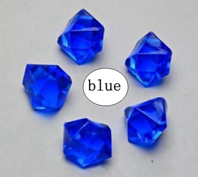 Ivie Colorful Crystal Stone Acrylic Glass Transparent Stone for Fish Tank,Aquarium,Terrariums,Vase,Plants,Garden Decoration (200grams) (blue)