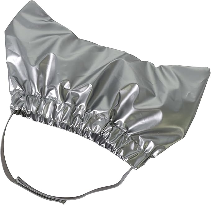 Pet Shower Cap Waterproof Reusable Bath Ear Covers with Adjustable Strap Cat Dog Bathing Hat for Ears Protection Elastic Headgear for Cat Dog Kitten Puppy (Silver,S (10.2''-12.6''))