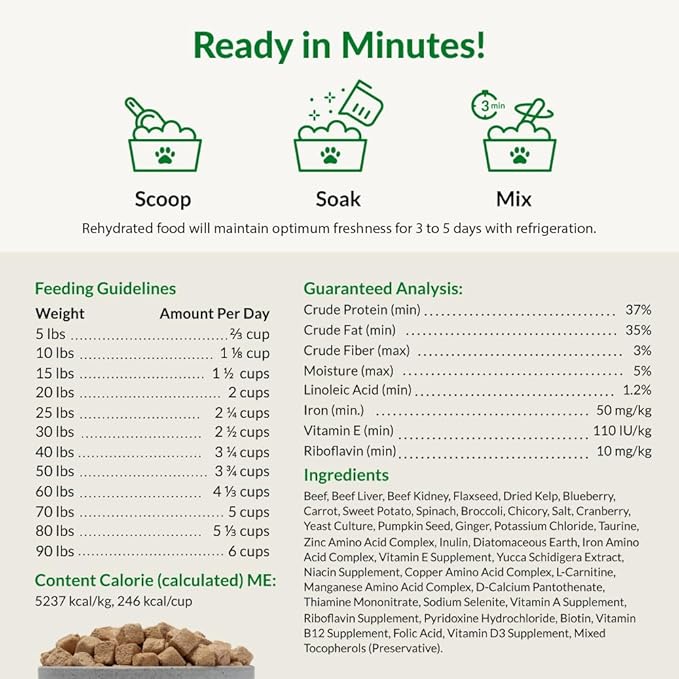 ULTIMATE PET NUTRITION Nutra Complete, 100% Freeze Dried Veterinarian Formulated Raw Dog Food with Antioxidants Prebiotics and Amino Acids, (3 Pound (Pack of 2), Beef)