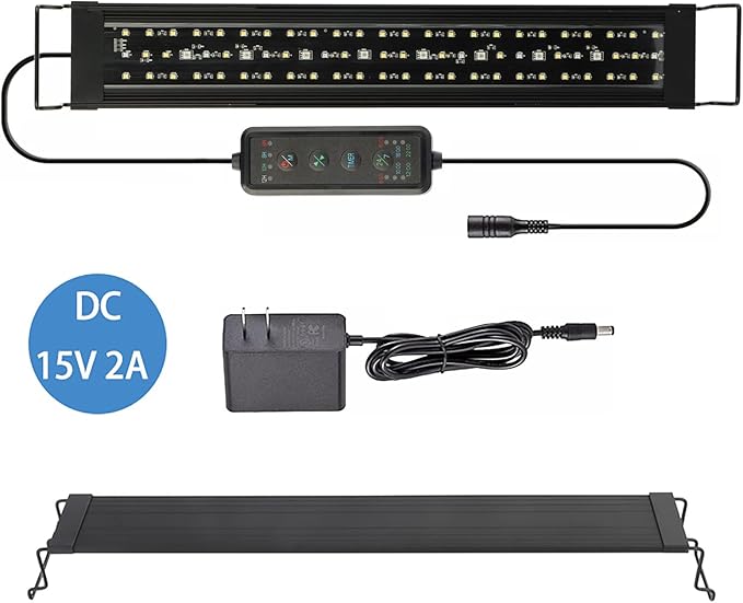 OYO WATER Aquarium LED Light 24 Inch with Timer, 24/7 Cycle, 5 Dimmable Brightness, Sunrise/Sunset Simulation for 10/20/30/55 Gallon Fish Tank