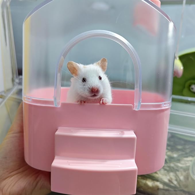 Hamster Sand Bath Container Box Large Space Hamster Bathtub Digging Sand Container for Pygmy Hamsters, Chinchilla, Rats, Mice, Gerbils, Other Small Animal (White)