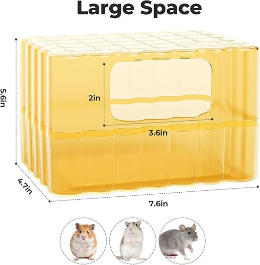 mini&moe Hamster Sand Bath Container - Small Animal Bathroom Shower Room & Corner Digging Box Toilet with Cleaning Scoop Rat Dust Bath House for Guinea Pig, Hedgehog, Squirrel