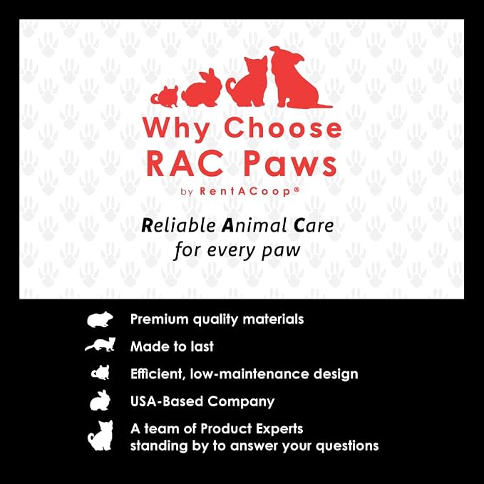 RentACoop 5 Pound Metal Trough Feeder 32 Ounce (1 Liter) Drinker Set for Rabbits, Guinea Pigs, Ferrets, Small Animals