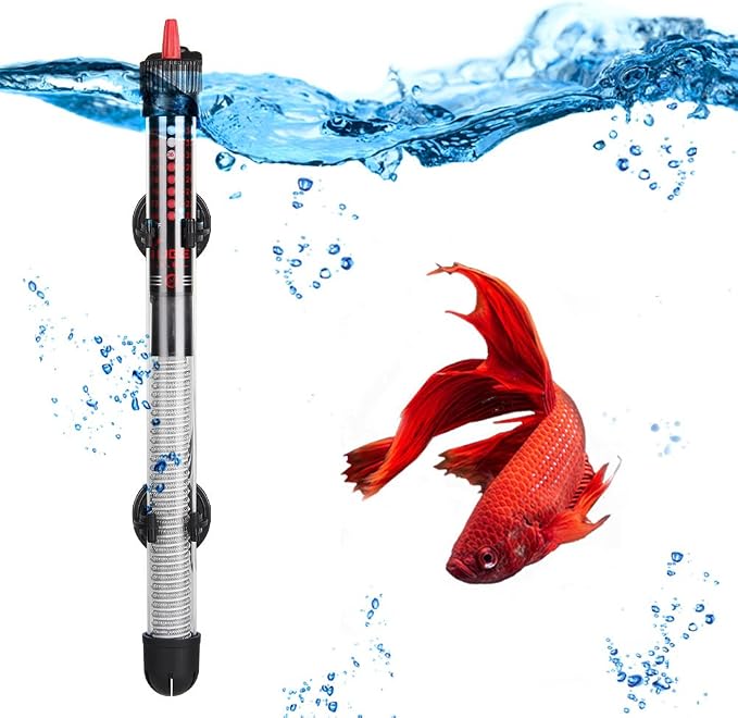 Aquarium Heater Submersible Betta Fish Tank Heater with Suction Cups Auto Thermostat Heater Marine Saltwater and Freshwater (100W)