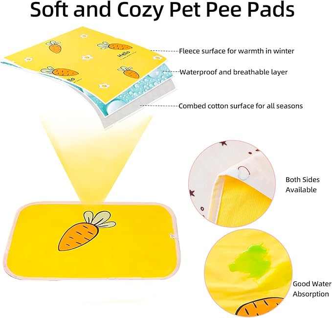 Guinea Pig Bed,Fleece Bunny Hideout House,Warm Rabbit Sleeping Bed with Pee Pad,Winter Large Hiding Hut for Hamster Ferret Rat Chinchilla Hedgehogs,Pink