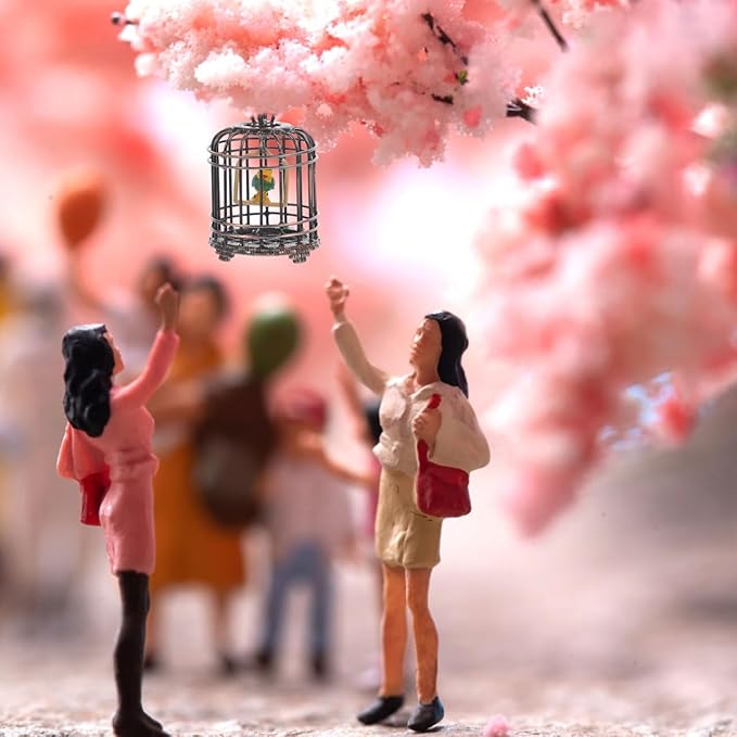BESTonZON Mini Birdcage Ornament 1 12 Scale Small Dollhouse Bird Cage Tiny House Decoration for Miniature Gardens and Toy Accessories