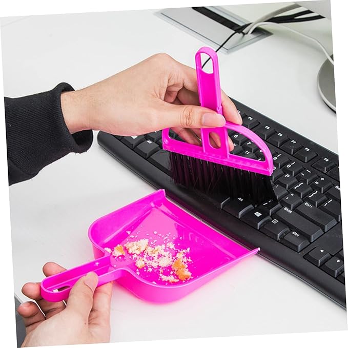 Practical Cleaning Set for Small Pet Cages Broom Dust Pan for Cage Cleaning