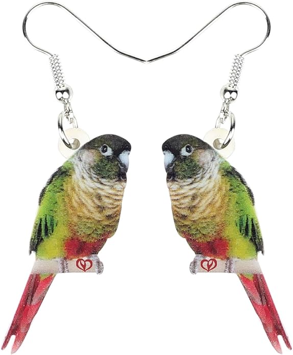 NEWEI Acrylic Cockatiel Gifts Cute Parrot Earrings Dangle for Women Bird Lovers Jewelry Ornament Charms