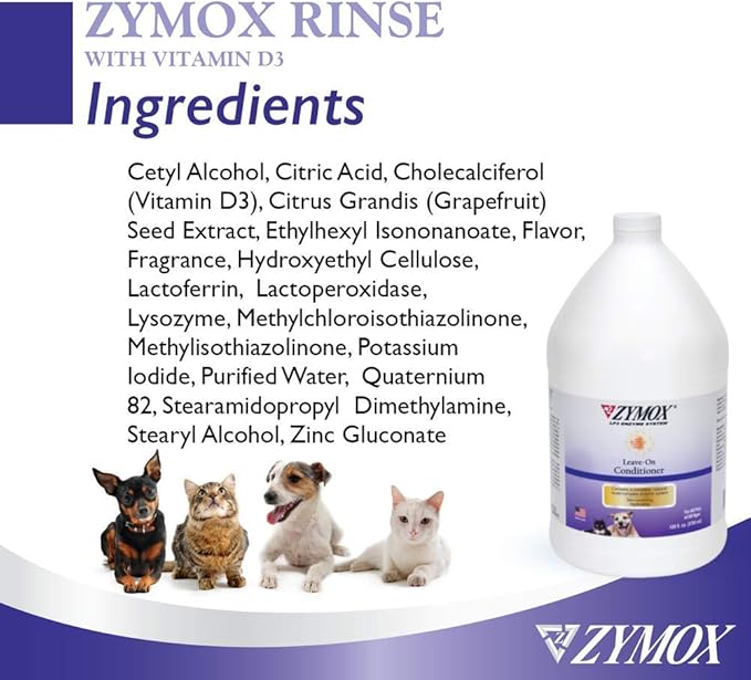 ZYMOX Leave-in Conditioner with Vitamin D3 for Cats & Dogs, 1gal
