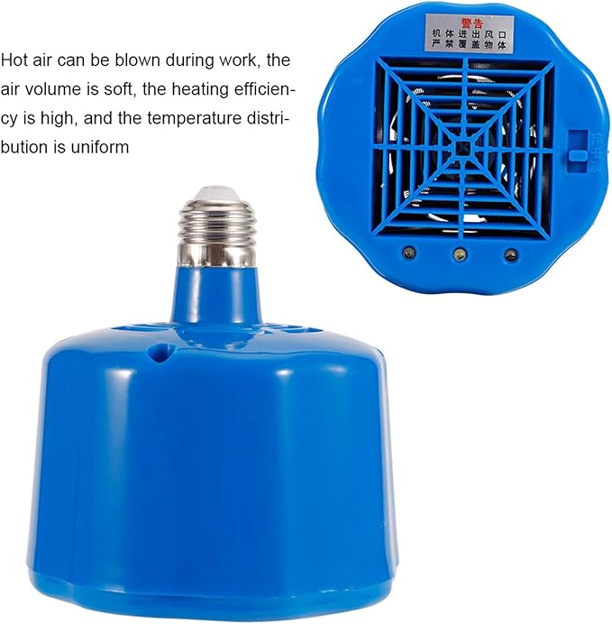 Yosoo Chicken Coop Heater with LED Lighting, Cultivation Heating Lamp with Thermostat Adjustable Fan Heater for Livestock Poultry 100-300W Animal Perfect for Small Animals and Reptiles