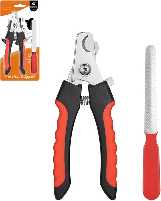 4.72 inch Dog Nail Clippers for Small Dogs, Ultra Sharp Stainless Cat Nail Clippers with Guard for Dogs, Cats, Rabbits and Guinea Pigs, Free Nail File(A Style)