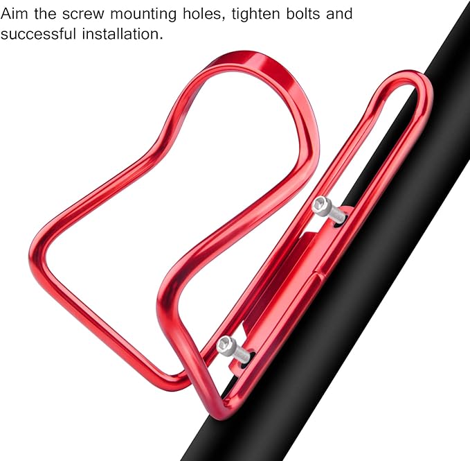 FiveBox Bike Water Bottle Cage, 1Pack Cycling Bicycle Water Bottle Cage Holder Bracket for Mountain Bike MTB Road Bike, Bike Accessories, Made of Lightweight Aluminum Alloy (Red)