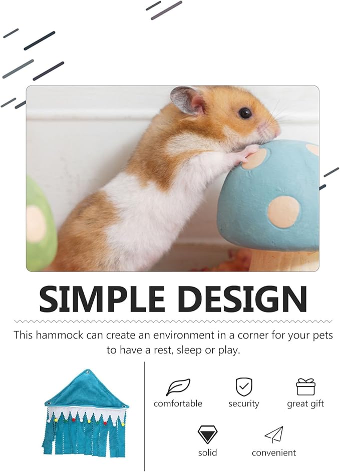 ARTIBETTER Small Pet Hideout Hammock Tent for Guinea Pigs and Hamsters, Corner Cage Hideaway with Hanging Bed, Green Fabric Shelter for Small Animal Sleeping and Resting