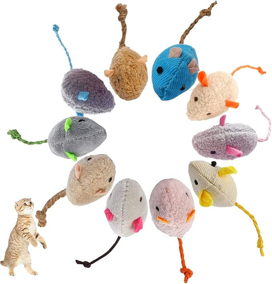 Catnip Toy, Cats Mouse Plush Cat Toys, Cat Mice & Animals Toys for Indoor Cats and Kittens, Cat Chew Toy for Exercise for Pet Cat Kitten Kitty (6 Packs)