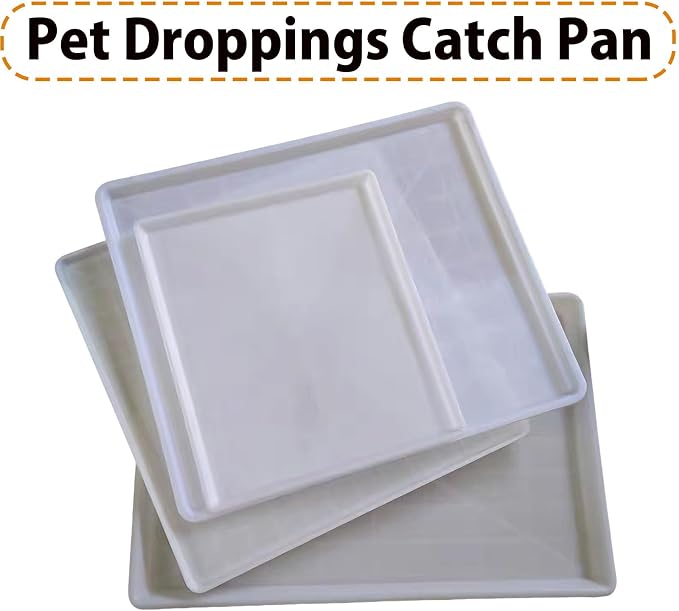 2pcs Plastic Bottom Pan for Pet Cages Crates Kennels Dogs Cat Rabbit Ferret Critter Multi Purpose Leakproof Tray White 60 * 90cm